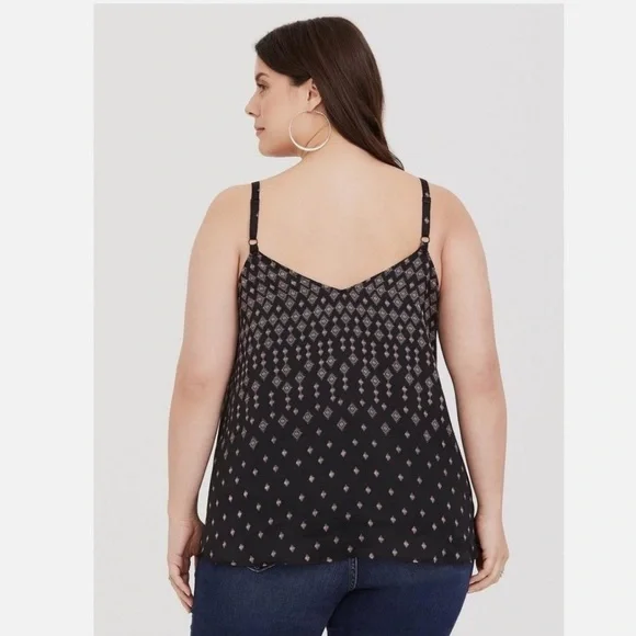 Torrid Sophie Black Straps Lounge V Neck Cami Camisole Tank Top Blouse - Picture 2 of 7